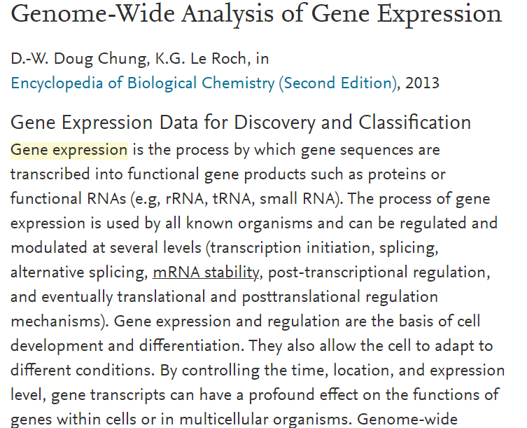 genome-wide analysis of gene expression